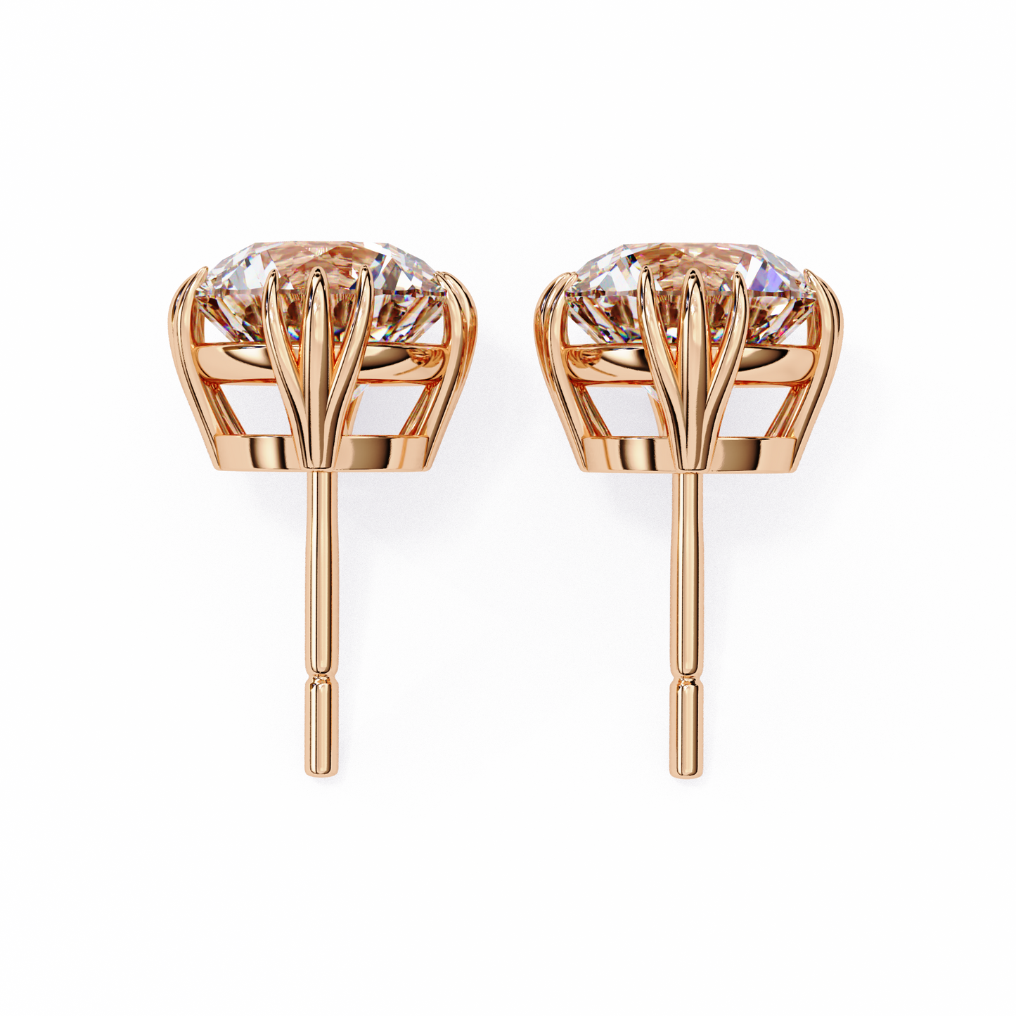 Radiant Orbit – Round Lab Diamond Double Halo Stud