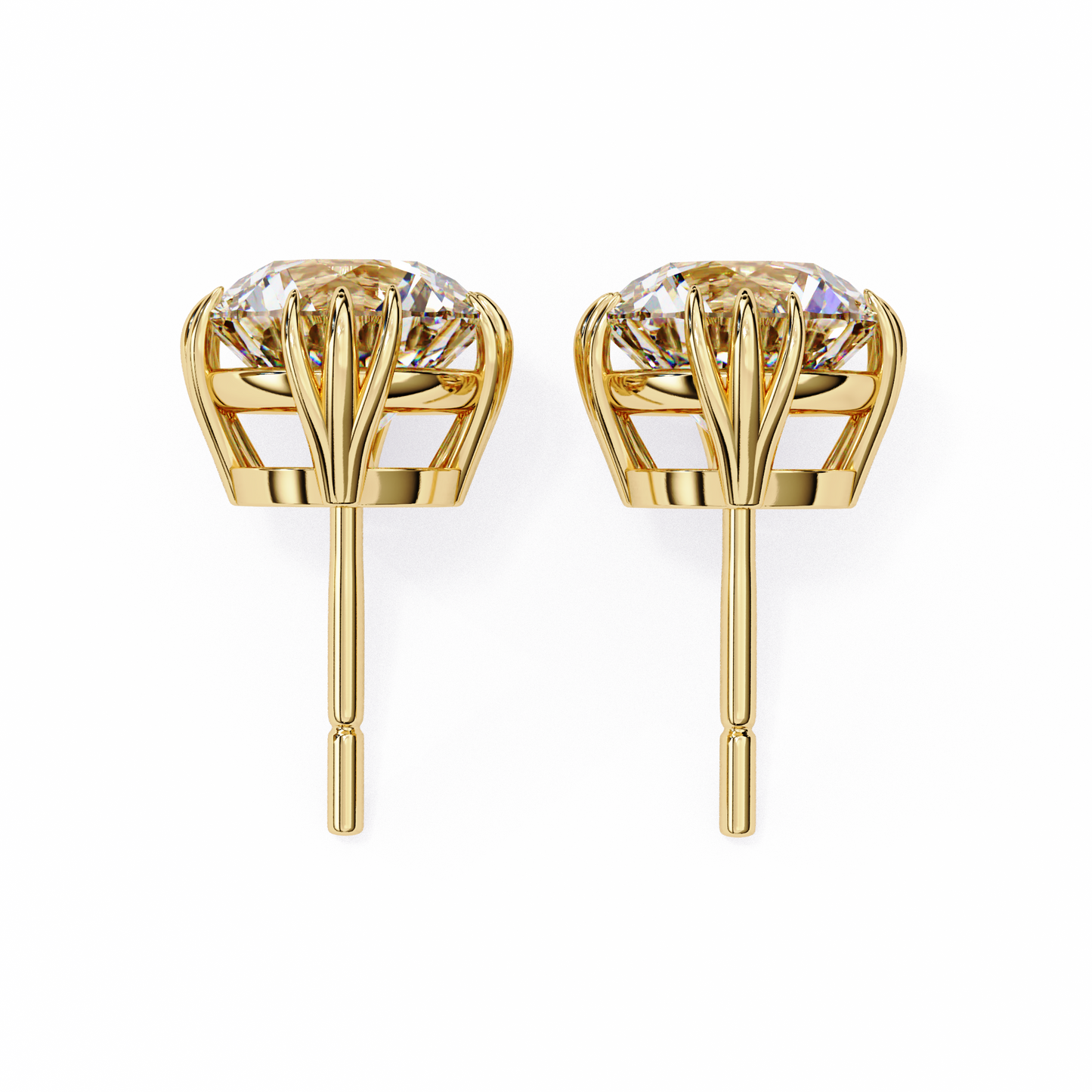 Radiant Orbit – Round Lab Diamond Double Halo Stud