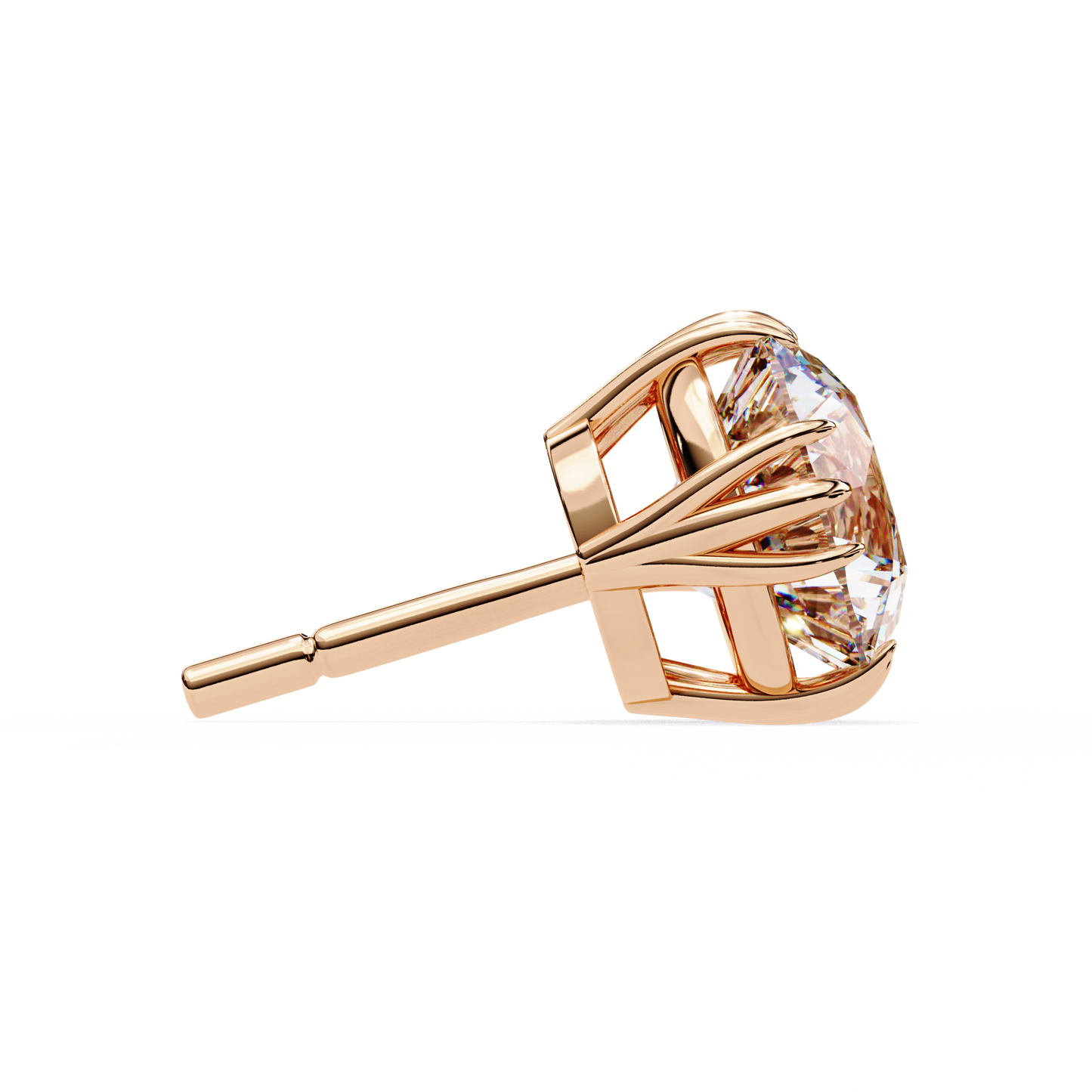 Radiant Orbit – Round Lab Diamond Double Halo Stud