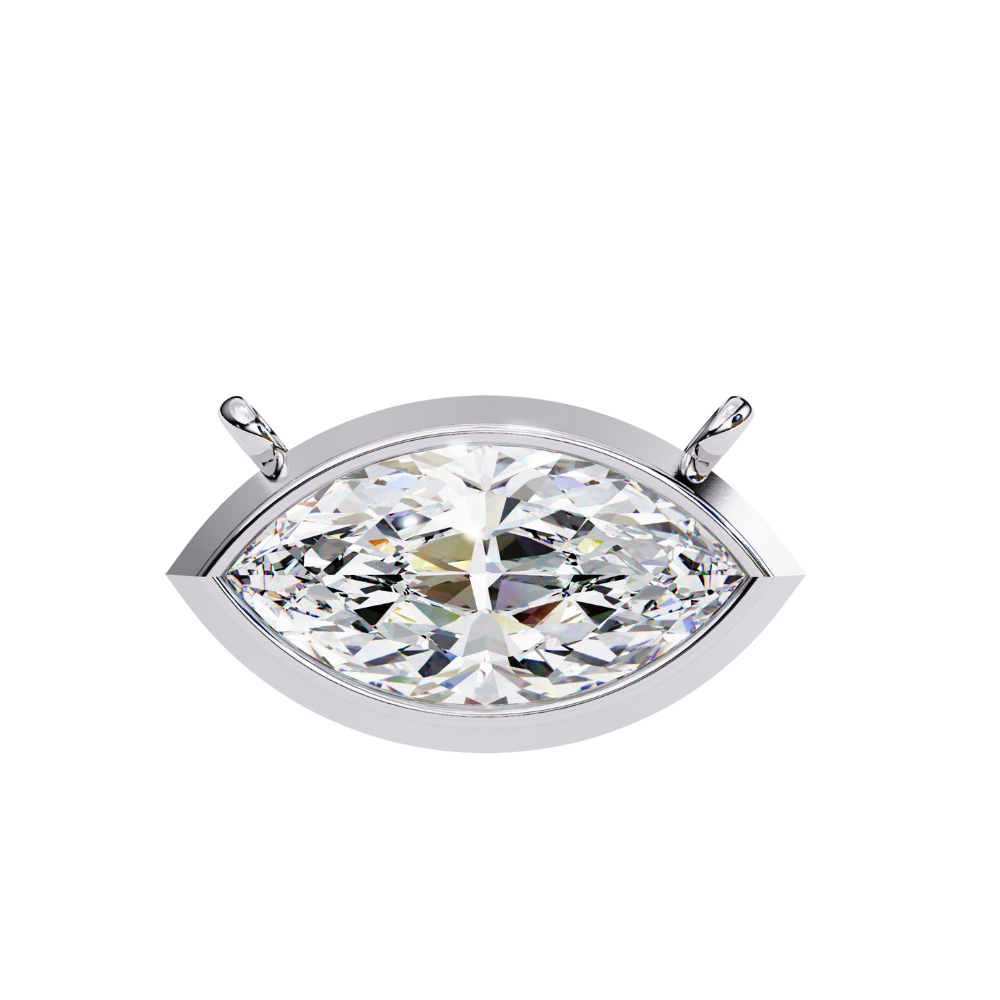 EAST~WEST   - Marquise Cut Lab Diamond Pendant Necklace