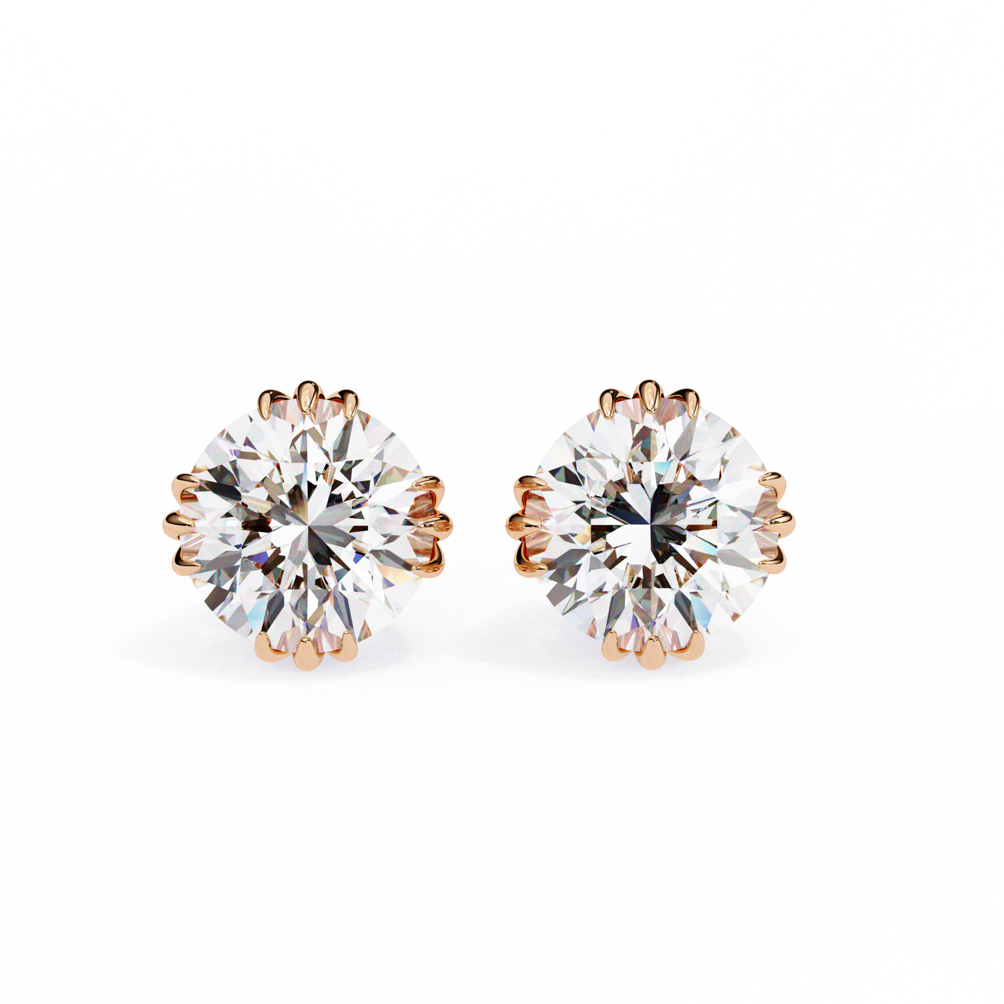 Radiant Orbit – Round Lab Diamond Double Halo Stud