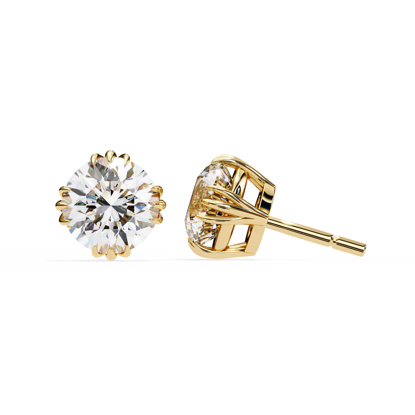 Radiant Orbit – Round Lab Diamond Double Halo Stud