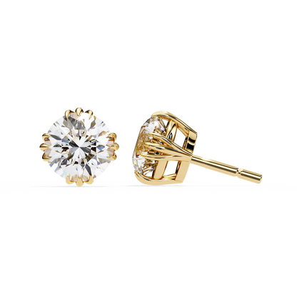 Radiant Orbit – Round Lab Diamond Double Halo Stud