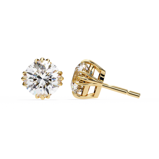 Radiant Orbit – Round Lab Diamond Double Halo Stud