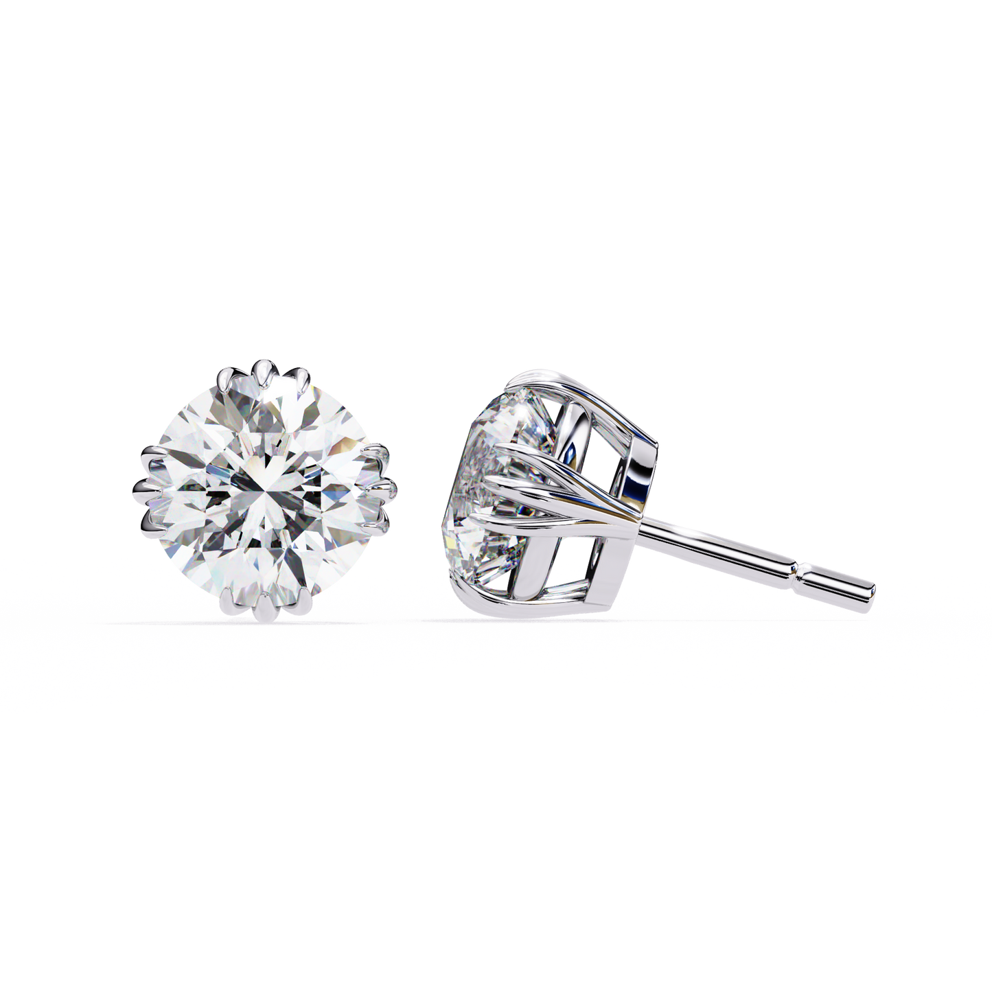 Radiant Orbit – Round Lab Diamond Double Halo Stud