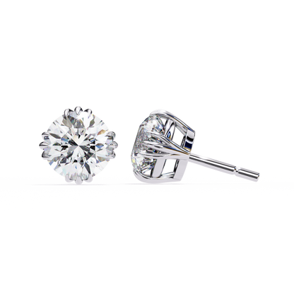 Radiant Orbit – Round Lab Diamond Double Halo Stud