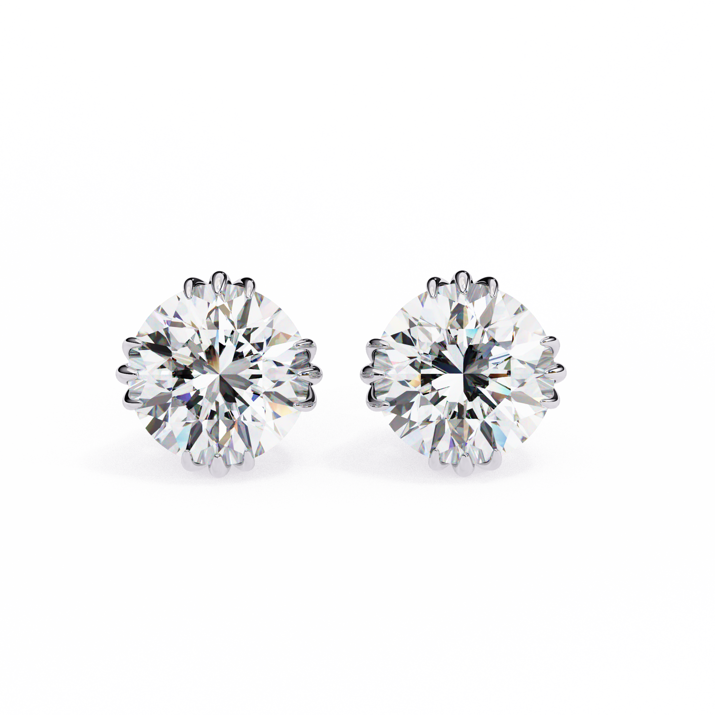 Radiant Orbit – Round Lab Diamond Double Halo Stud