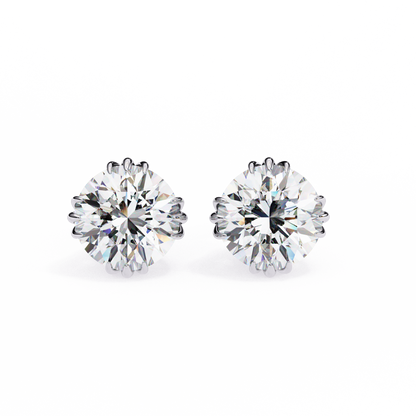 Radiant Orbit – Round Lab Diamond Double Halo Stud