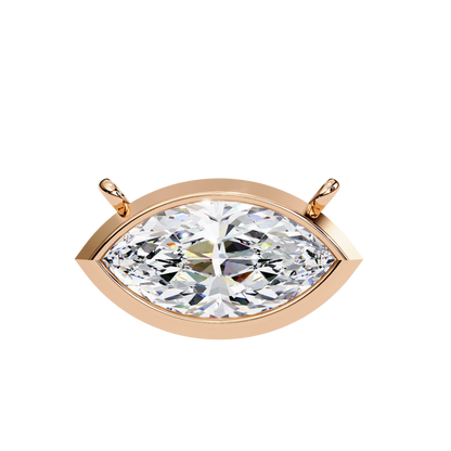 EAST~WEST   - Marquise Cut Lab Diamond Pendant Necklace
