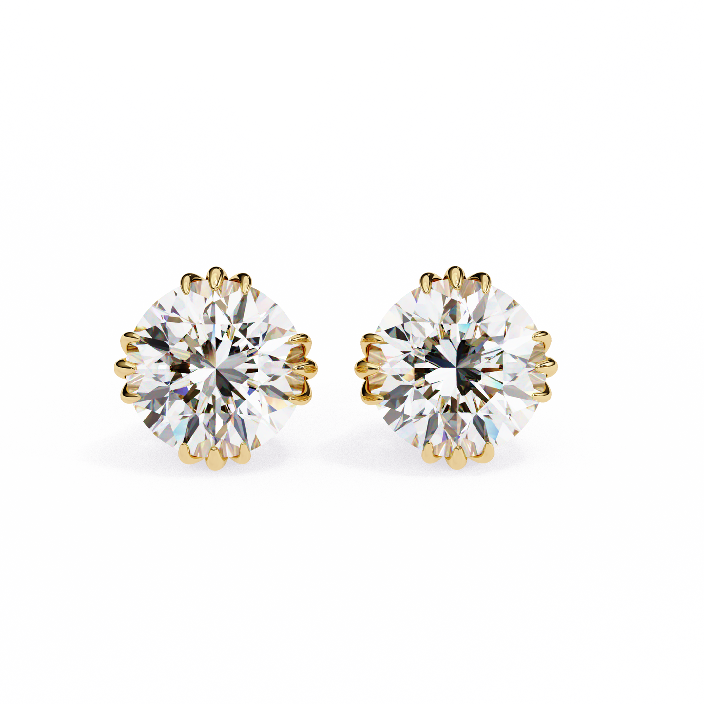 Radiant Orbit – Round Lab Diamond Double Halo Stud