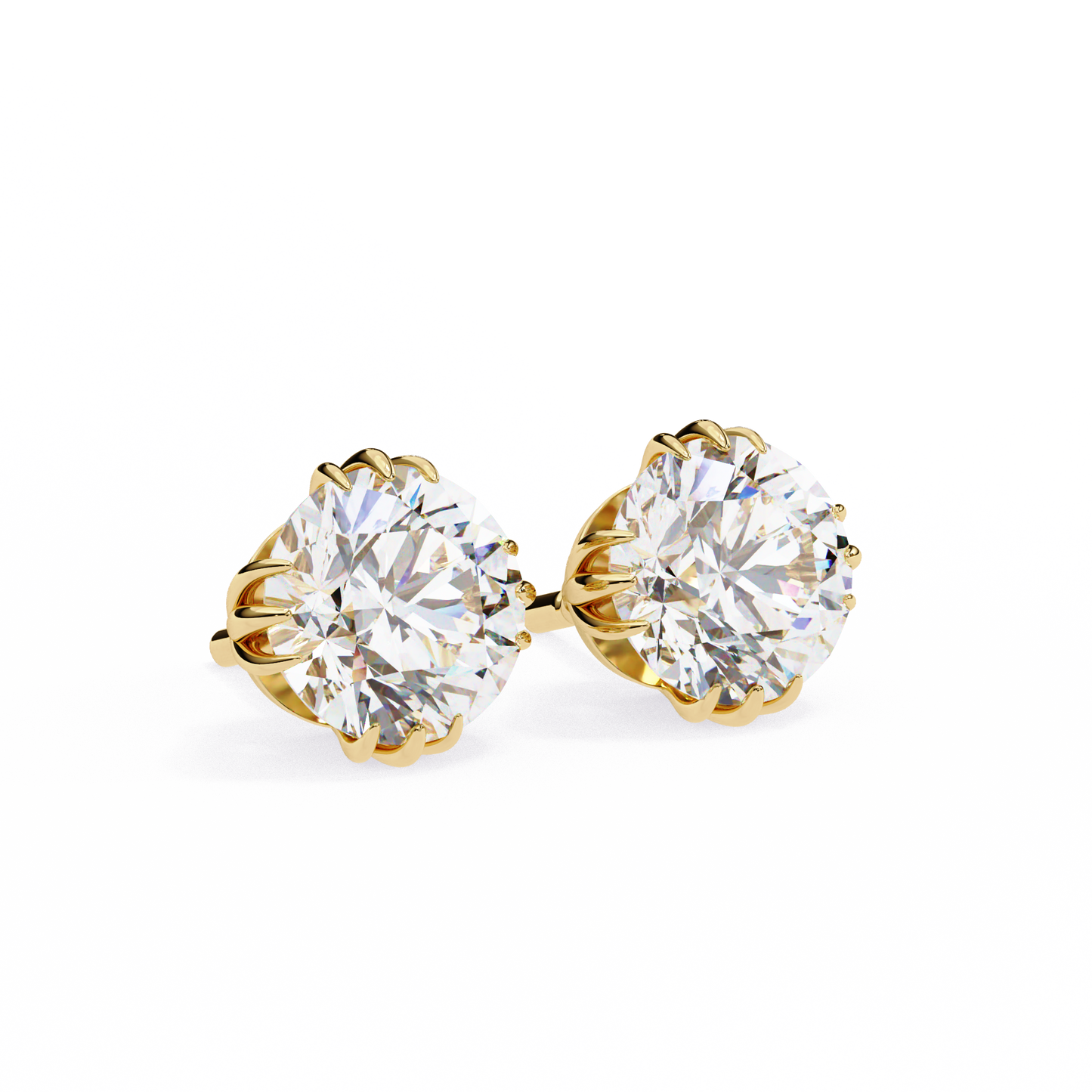Radiant Orbit – Round Lab Diamond Double Halo Stud