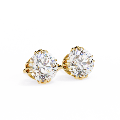 Radiant Orbit – Round Lab Diamond Double Halo Stud