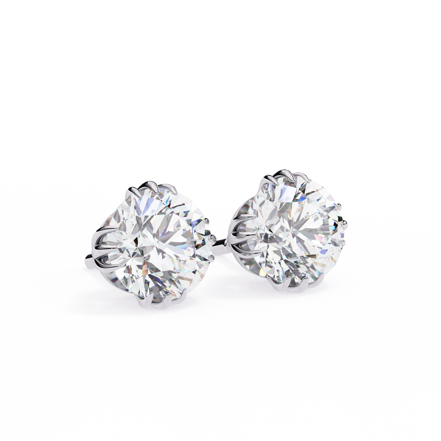 Radiant Orbit – Round Lab Diamond Double Halo Stud