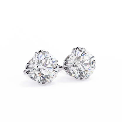 Radiant Orbit – Round Lab Diamond Double Halo Stud