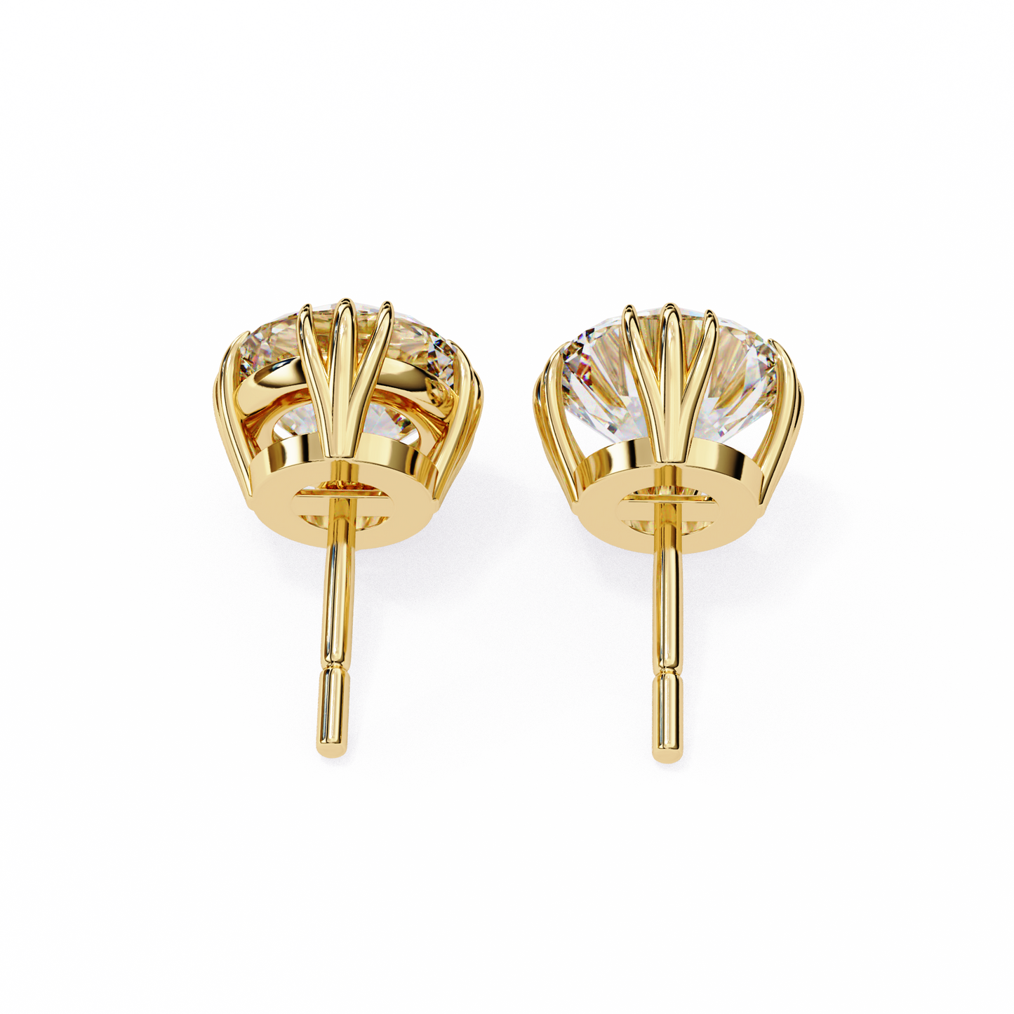 Radiant Orbit – Round Lab Diamond Double Halo Stud
