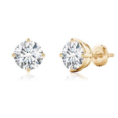 6.00 CTW 14K Lab-Grown Basket-Set Solitaire Diamond Stud Earrings