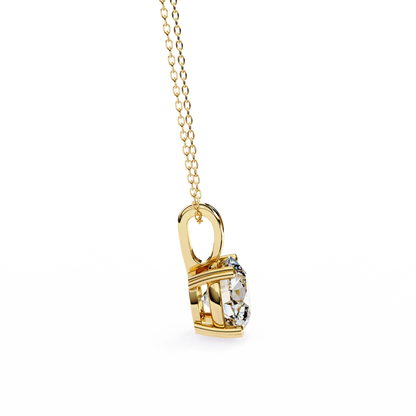 Floating Core – Round Lab Diamond Pendant Necklace
