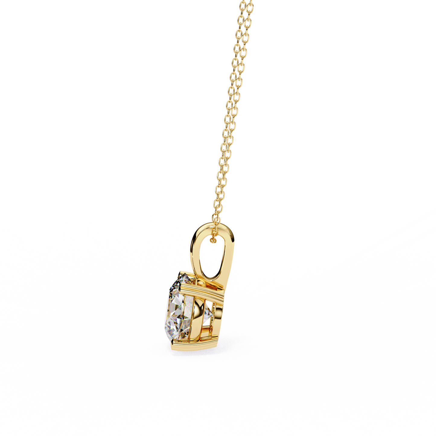 Floating Core – Round Lab Diamond Pendant Necklace