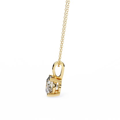 Floating Core – Round Lab Diamond Pendant Necklace