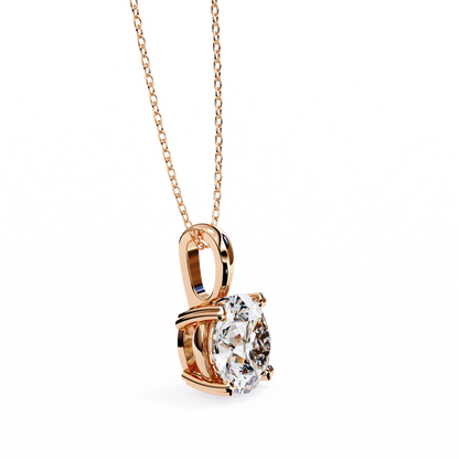 Floating Core – Round Lab Diamond Pendant Necklace