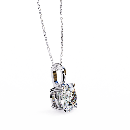 Floating Core – Round Lab Diamond Pendant Necklace