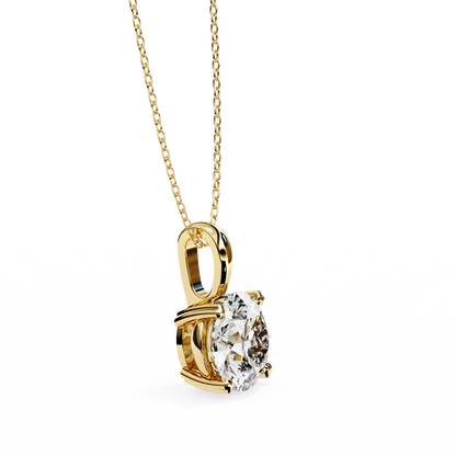 Floating Core – Round Lab Diamond Pendant Necklace