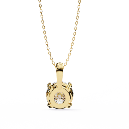 Floating Core – Round Lab Diamond Pendant Necklace