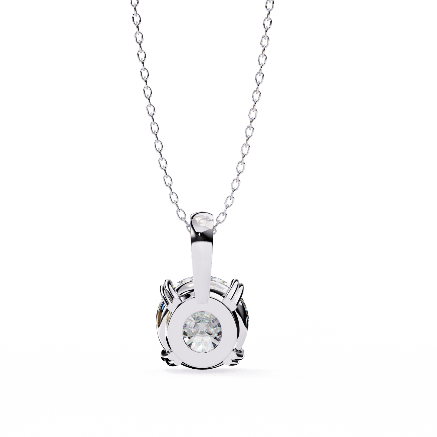 Floating Core – Round Lab Diamond Pendant Necklace