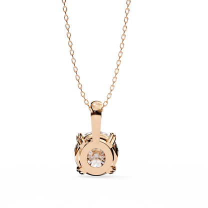 Floating Core – Round Lab Diamond Pendant Necklace