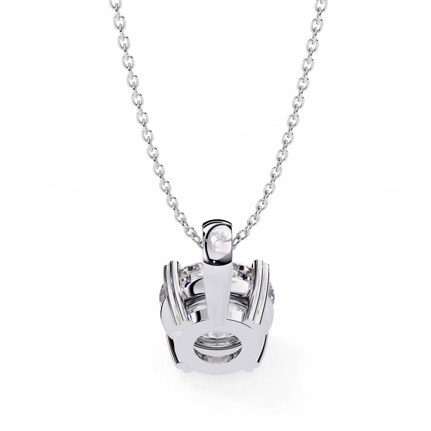 Floating Core – Round Lab Diamond Pendant Necklace