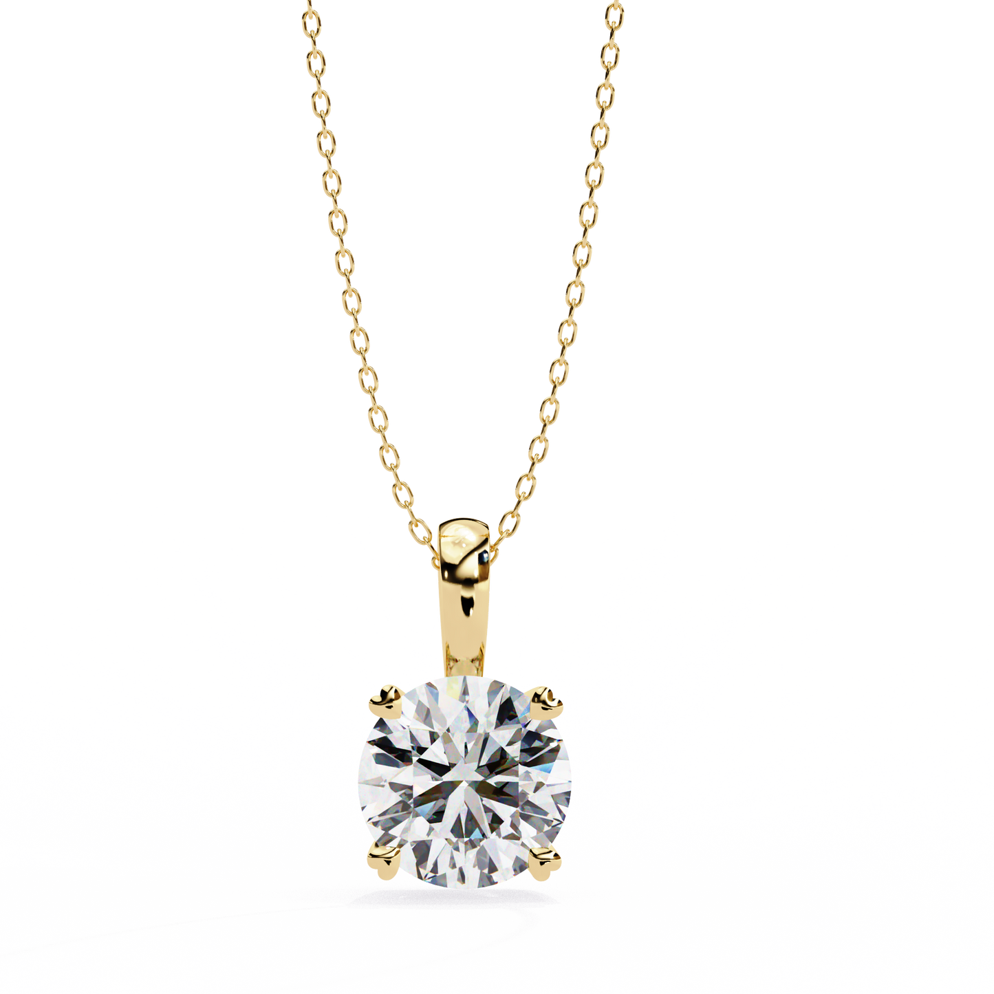 Floating Core – Round Lab Diamond Pendant Necklace