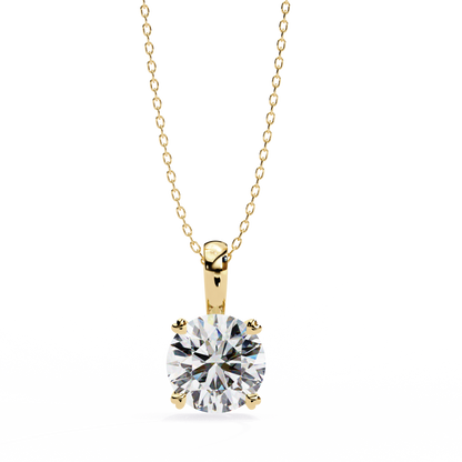 Floating Core – Round Lab Diamond Pendant Necklace