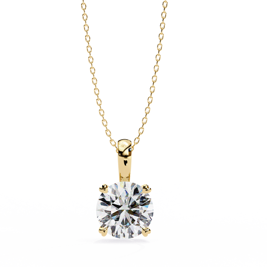 Floating Core – Round Lab Diamond Pendant Necklace
