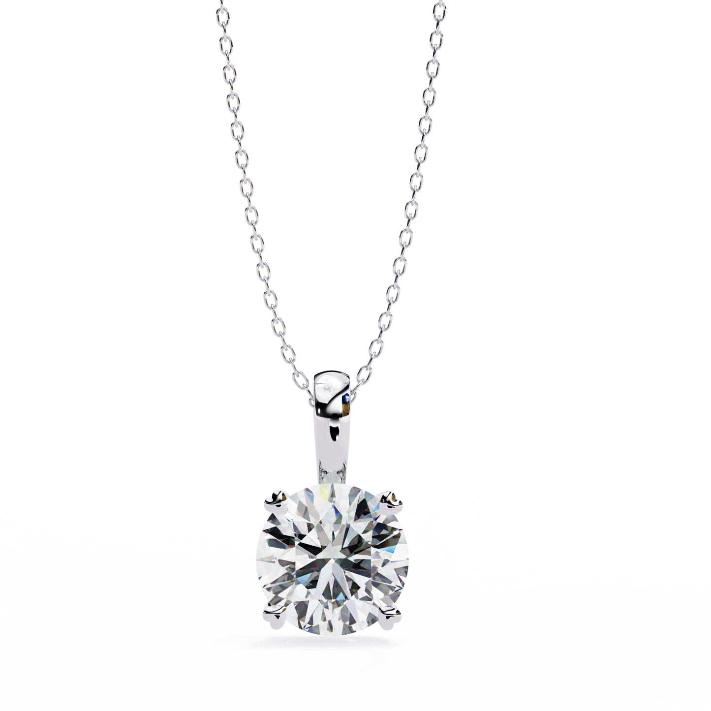 Floating Core – Round Lab Diamond Pendant Necklace