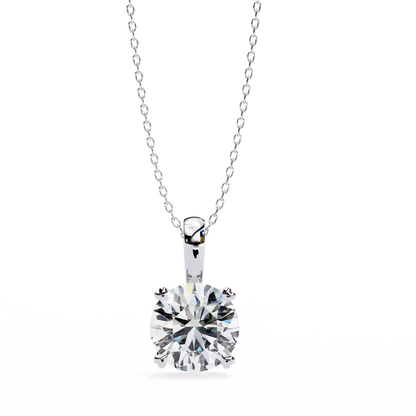 Floating Core – Round Lab Diamond Pendant Necklace