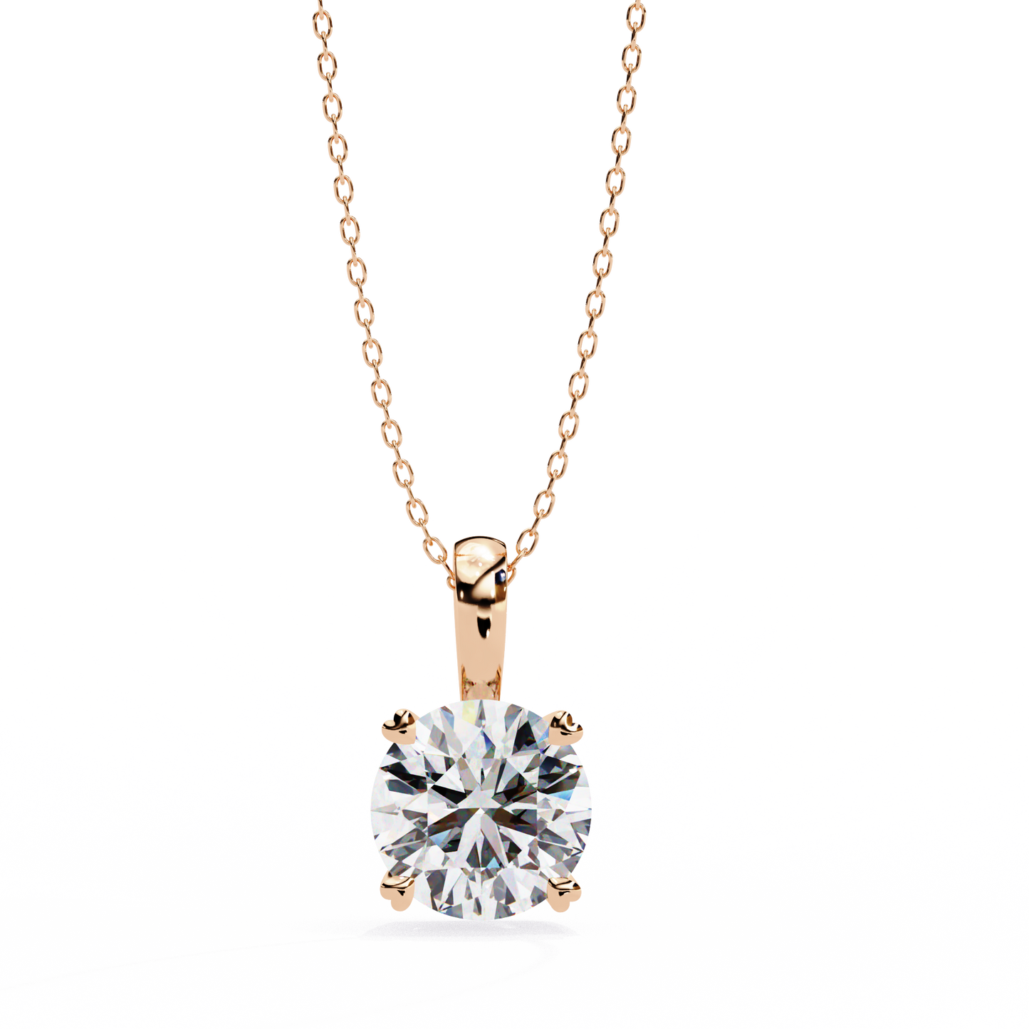 Floating Core – Round Lab Diamond Pendant Necklace