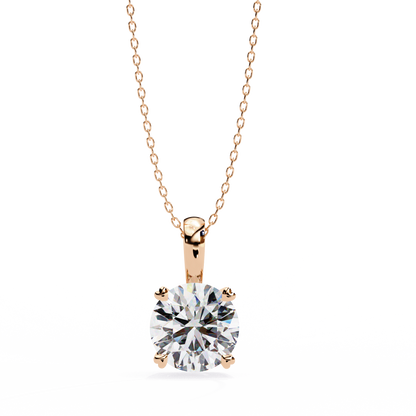 Floating Core – Round Lab Diamond Pendant Necklace