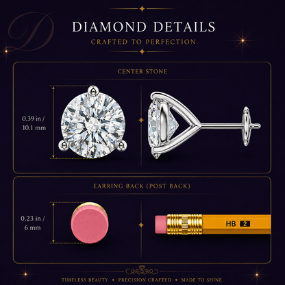 8.0CTW 14K Lab-Grown Prong-Set Round Diamond Martini Stud Earrings