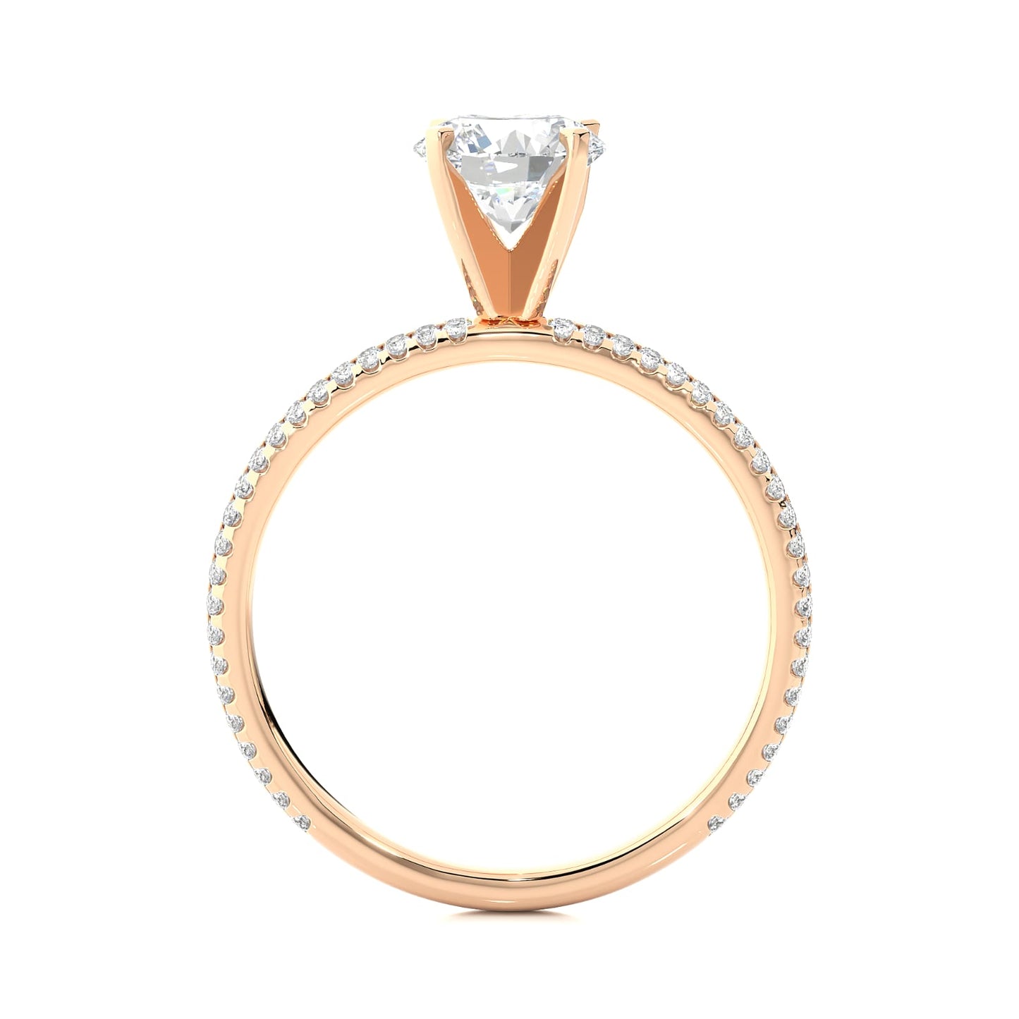 Rose Gold Pavé Solitaire Ring