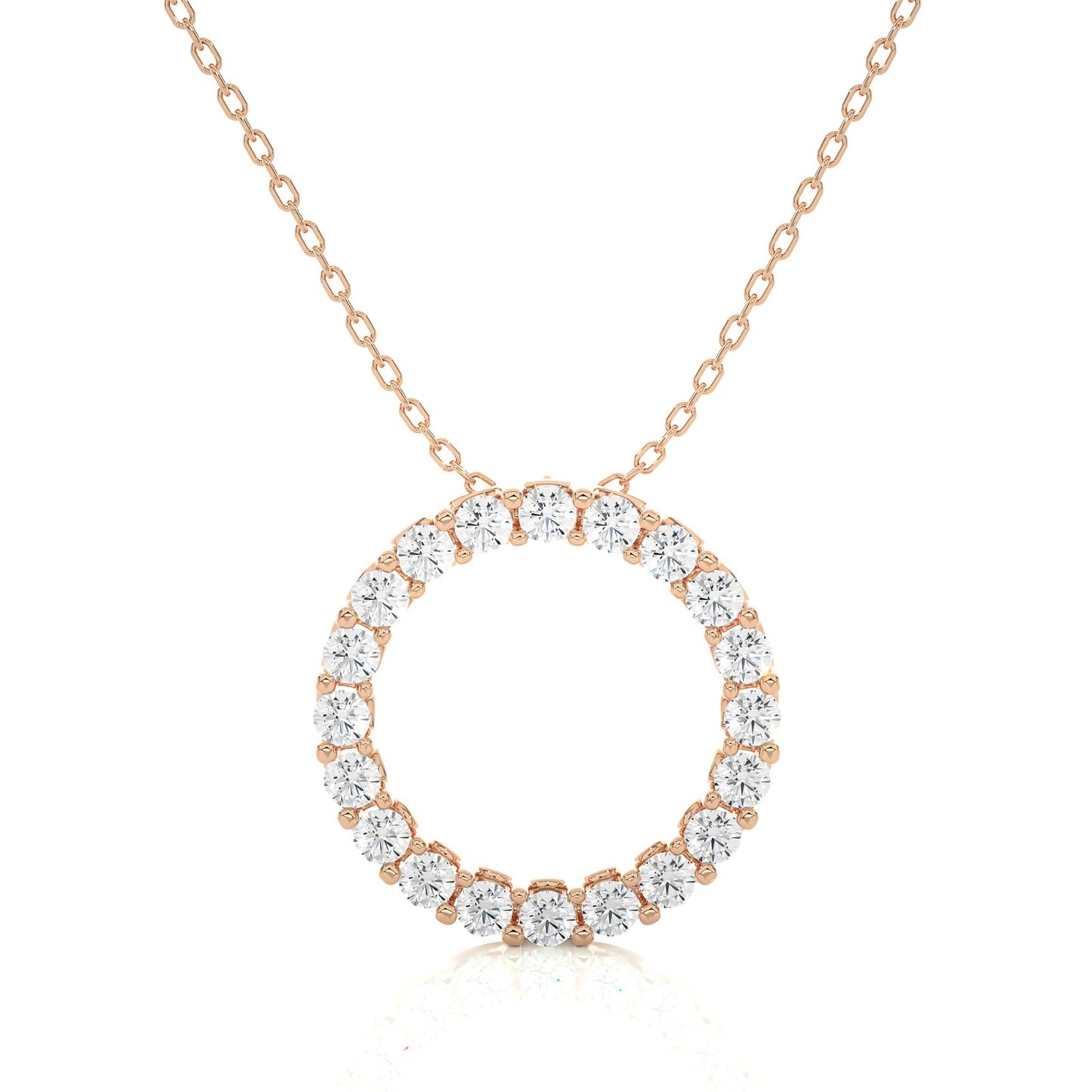 Rose Gold Eternity Pendant Necklace