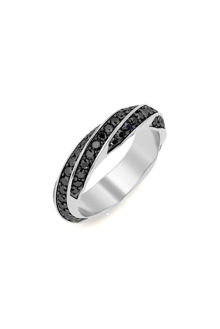 Swirl Black Diamond Ring