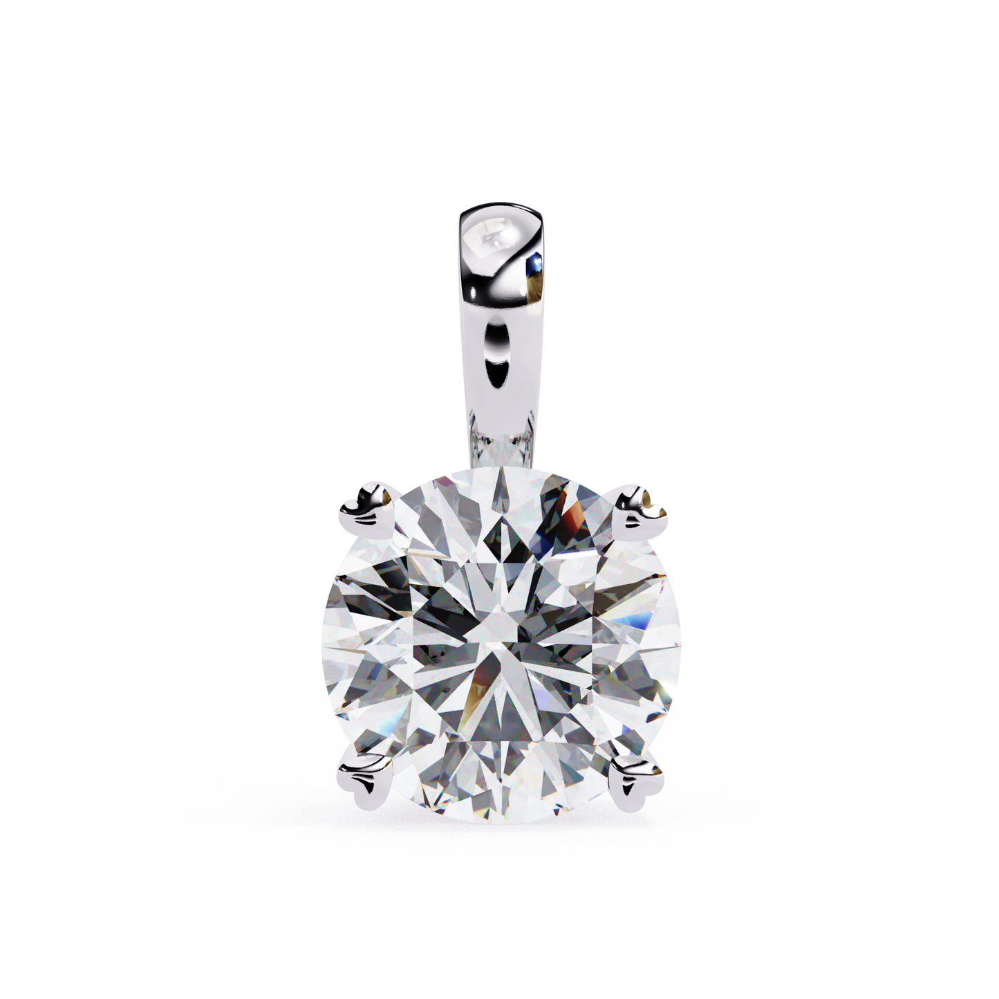 Floating Core – Round Lab Diamond Pendant Necklace