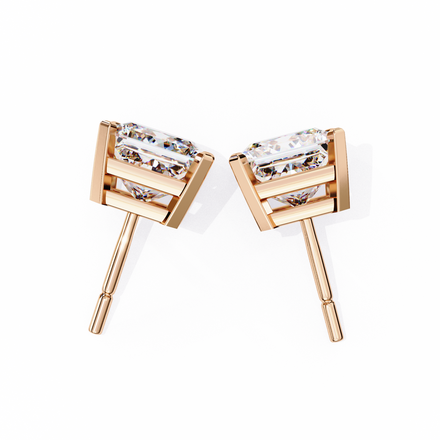 Regent Squares – Princess Cut Lab Diamond Bold Studs