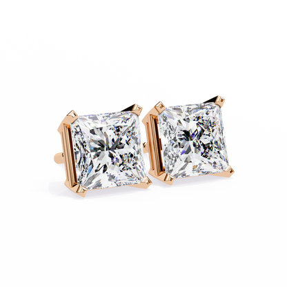 Regent Squares – Princess Cut Lab Diamond Bold Studs