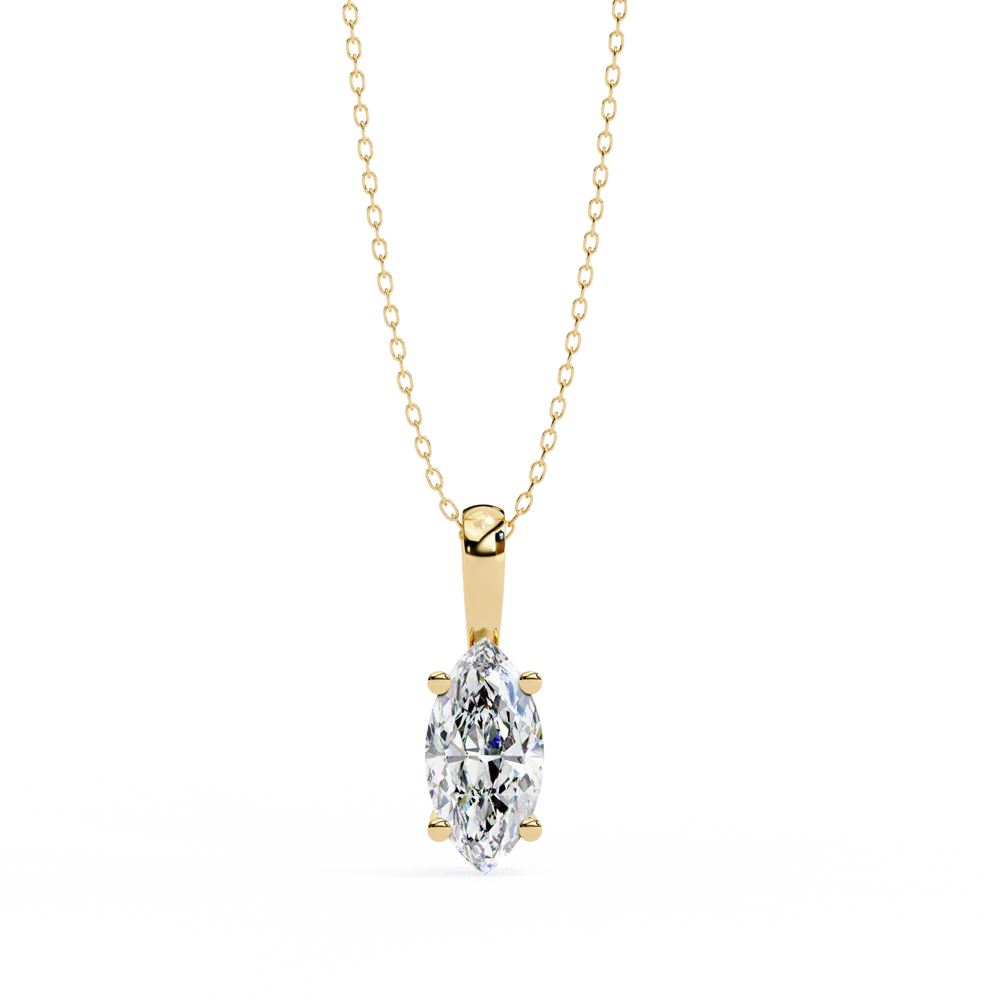 Wingspan – Marquise Lab Diamond Split-Prong Chain Pendant