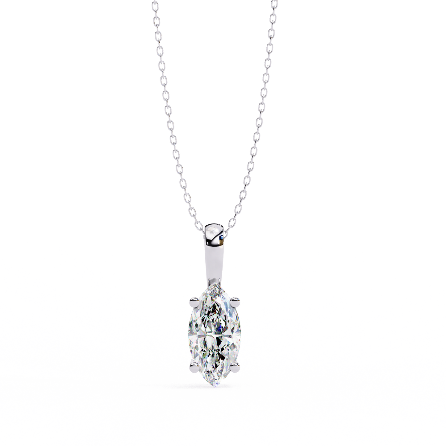 Wingspan – Marquise Lab Diamond Split-Prong Chain Pendant