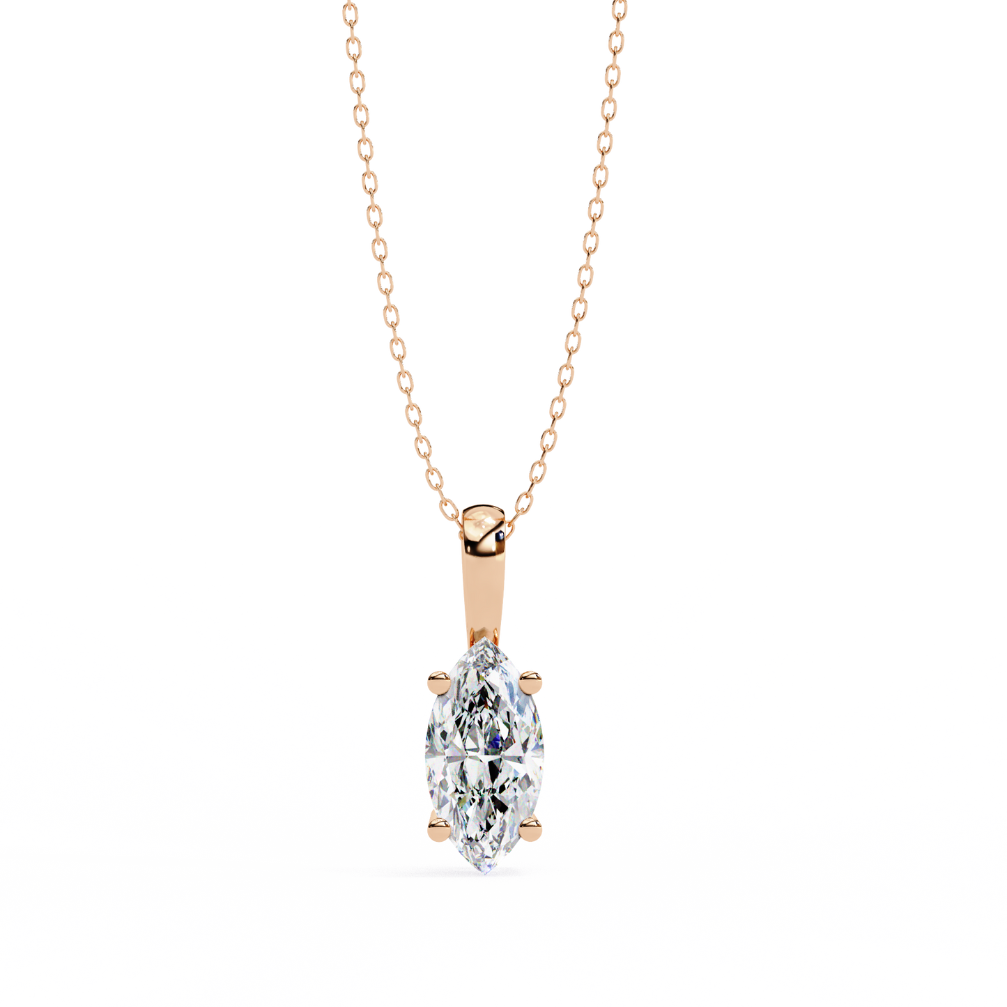 Wingspan – Marquise Lab Diamond Split-Prong Chain Pendant