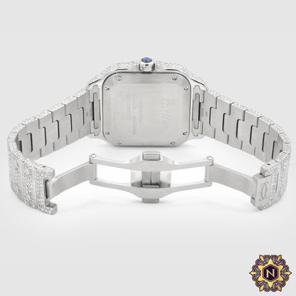 ICED OUT CARTIER
SANTOS 35MM
MEDIUM DIAMOND
WATCH 15.5CT.