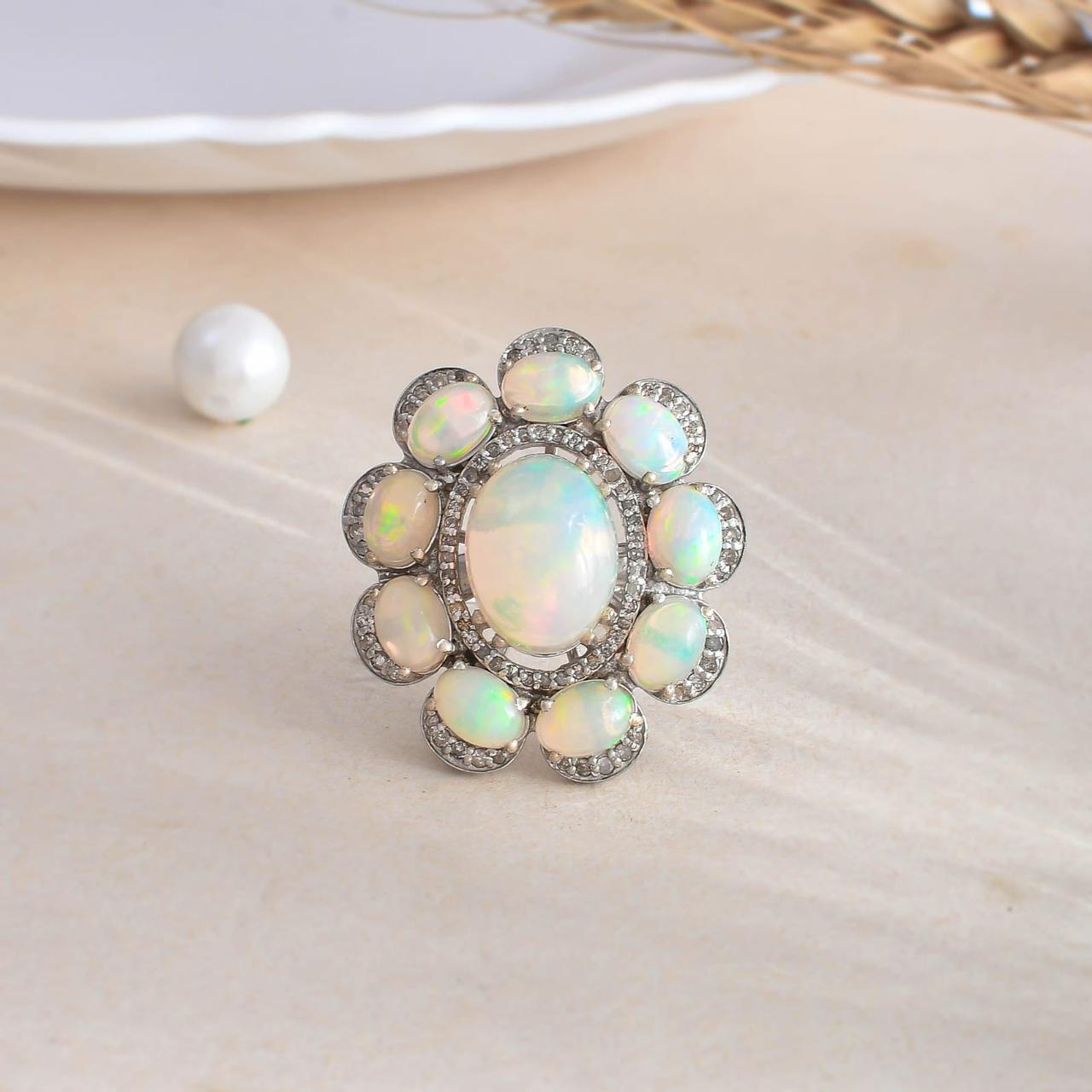 Floral Opal Ring