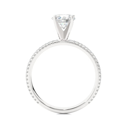 White Gold Pavé Solitaire Ring